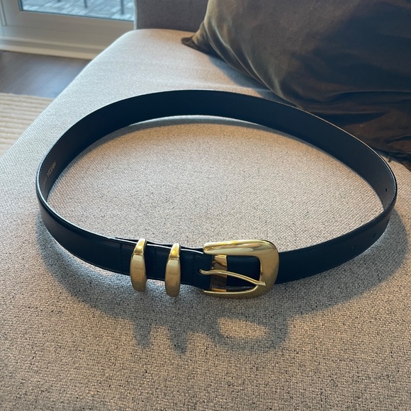Aritzia Legendary Solid Brass Leather Wide Belt - Picture 2 of 4